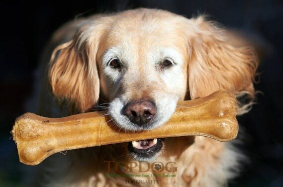 Osso di pelle di bufalo per cani con Trippa Verde - M - immagine 3