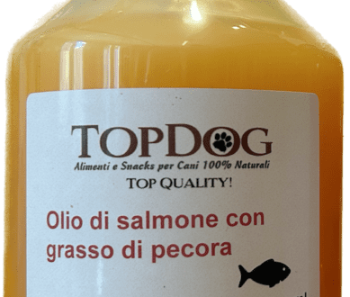 olio di salmone con grasso di pecora per cani