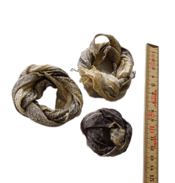 ciambelle di pelle di merluzzo per cani