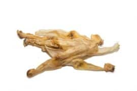 orecchie di coniglio essiccate senza pelo per cani