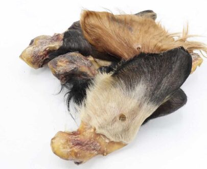 orecchie di bovino con pelo per cani