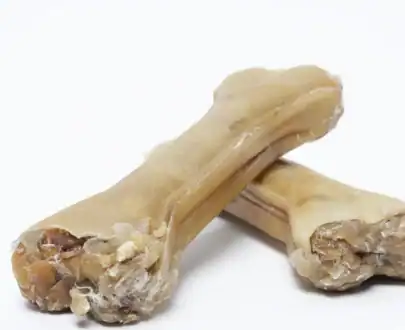 osso di pelle di baufalo per cani con anatra e mela