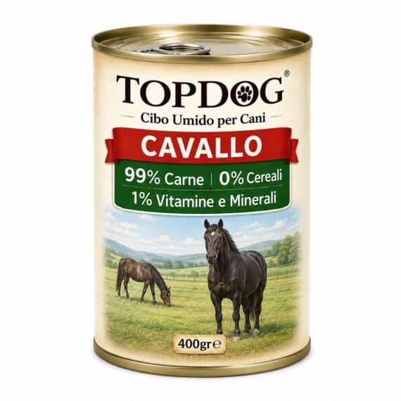 cibo umido monoproteico per cani al cavallo